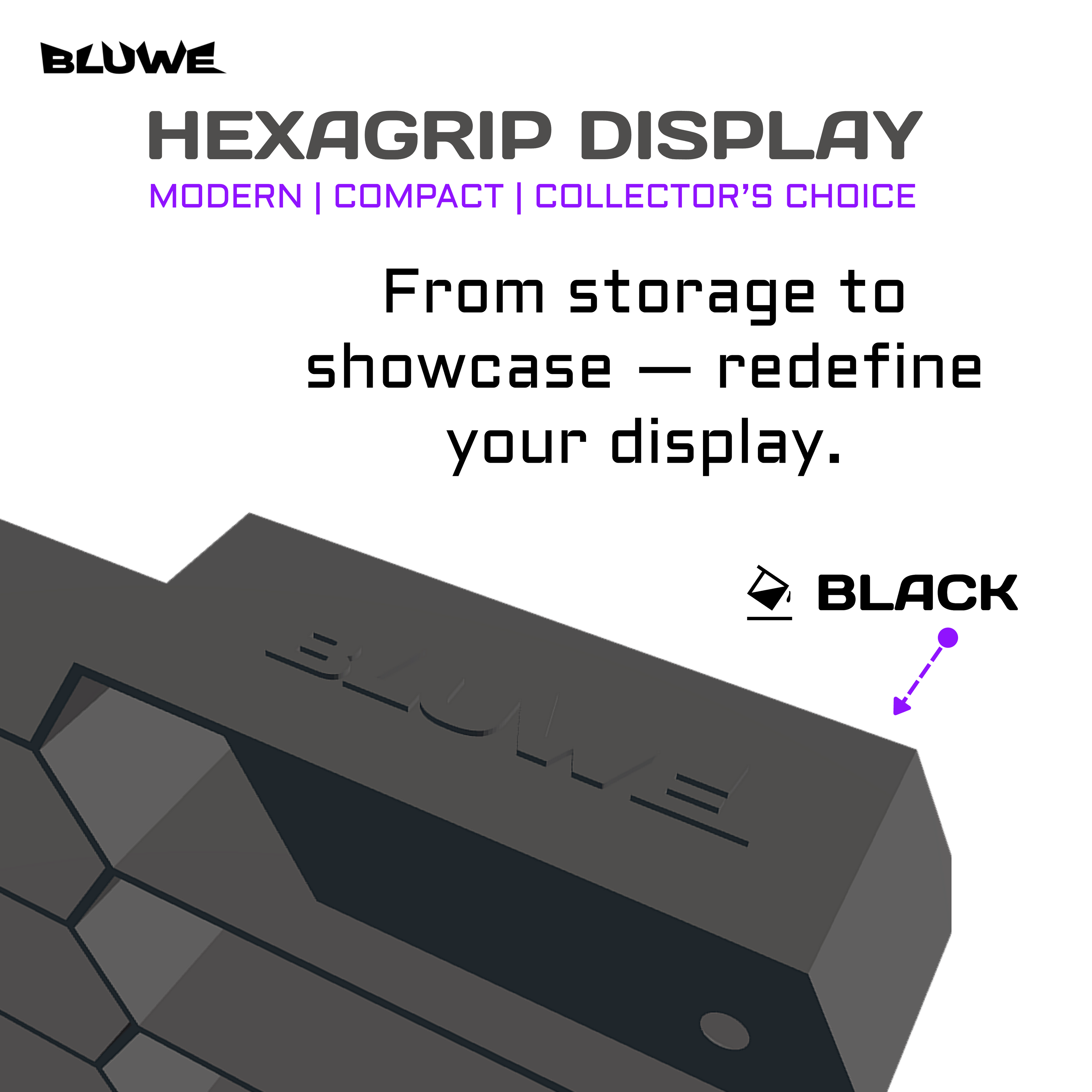 HexaGrip 1:64 Scale Wall Mount Hexagon Mordern Display Rack