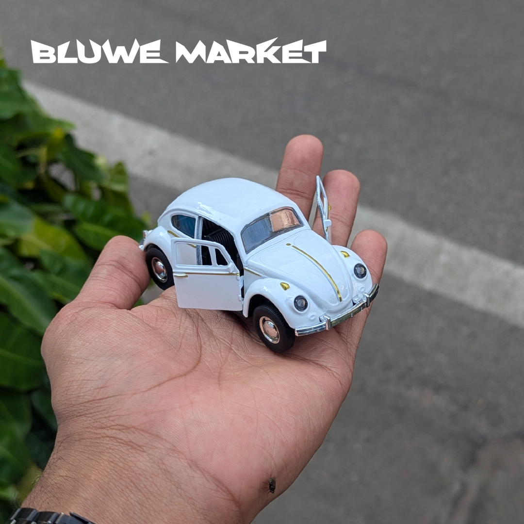Beetle White 1:43 Scale Metal Diecast Car