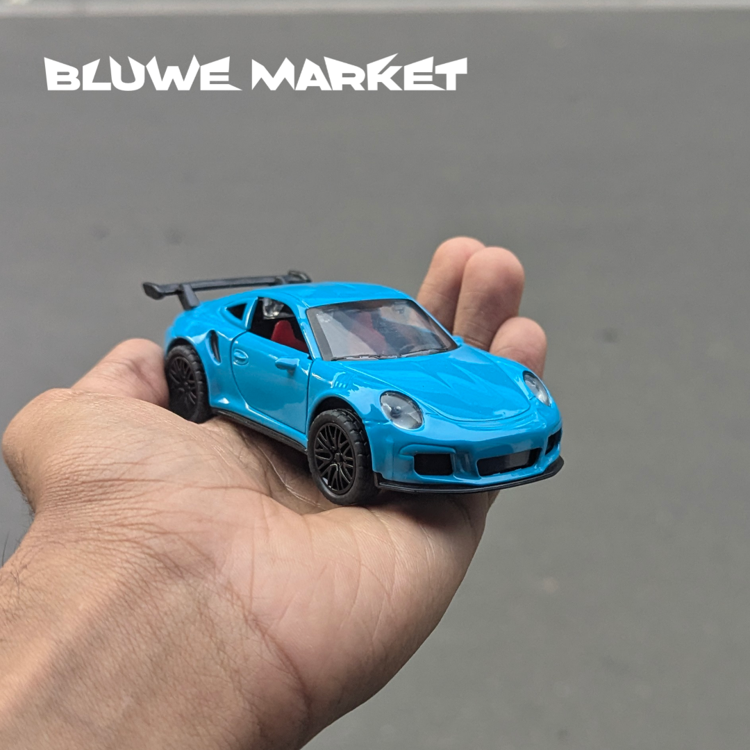 Porsche Blue 1:36 Scale Diecast Car