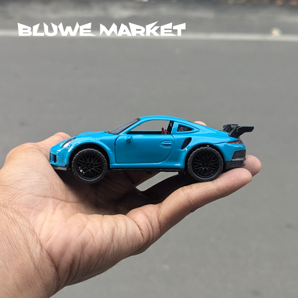 Porsche Blue 1:36 Scale Diecast Car