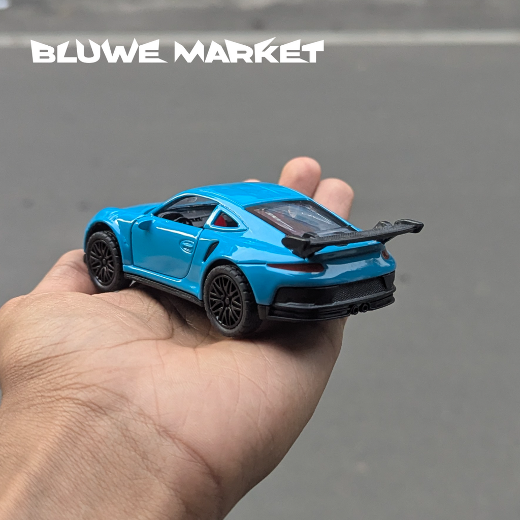 Porsche Blue 1:36 Scale Diecast Car