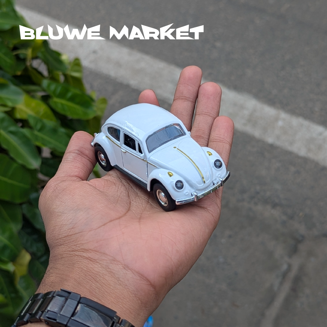 Beetle White 1:43 Scale Metal Diecast Car